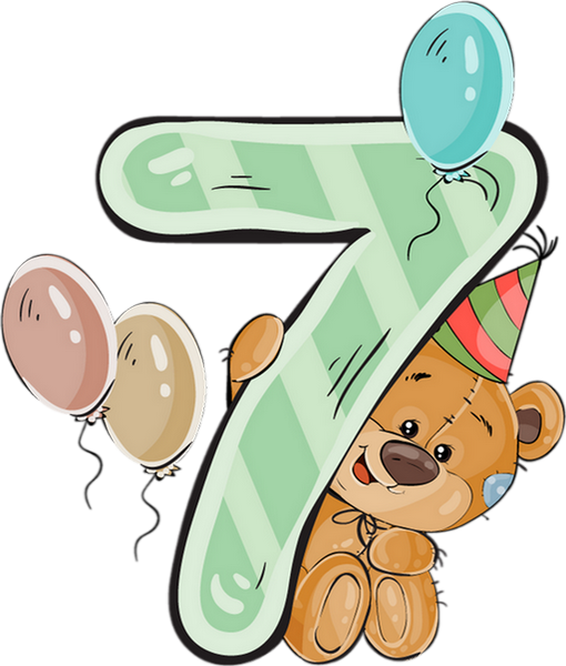 7 Ans Tube Anniversaire Personnage Png Dessin Ours