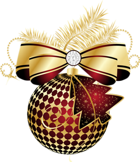 Christmas ball png - Boule de Noël png : rouge et or