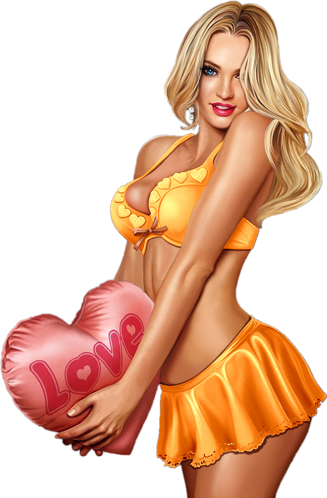 St valentin : femme png  - jaune - Donna San Valentino