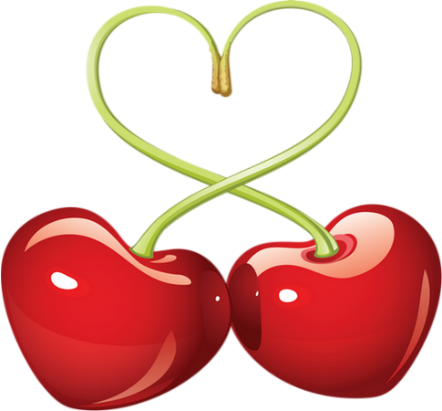 Cerises png, coeur - Kirschen - Cherries, heart - Cerezas