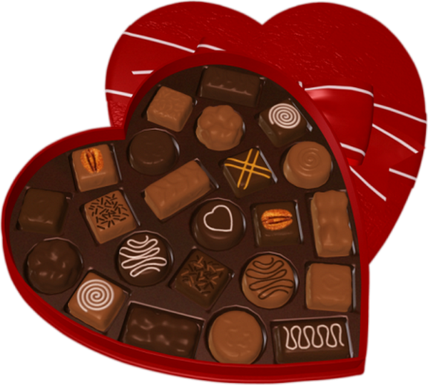 Boîte Rouge Fluo de chocolats St Valentin