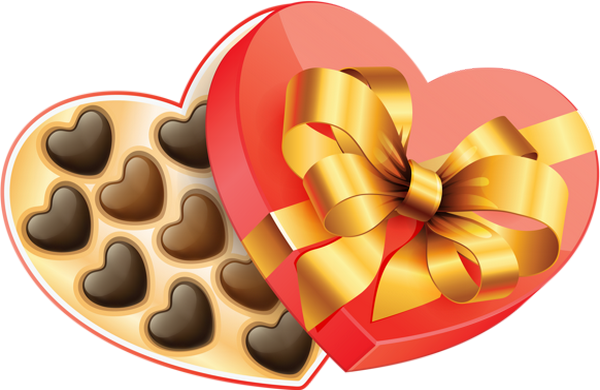 Tube St Valentin : chocolats en coeurs - Chocolate png