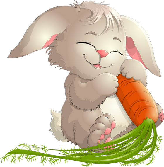 Lapin et carotte : tube png, Pâques - Bunny clipart, carrot
