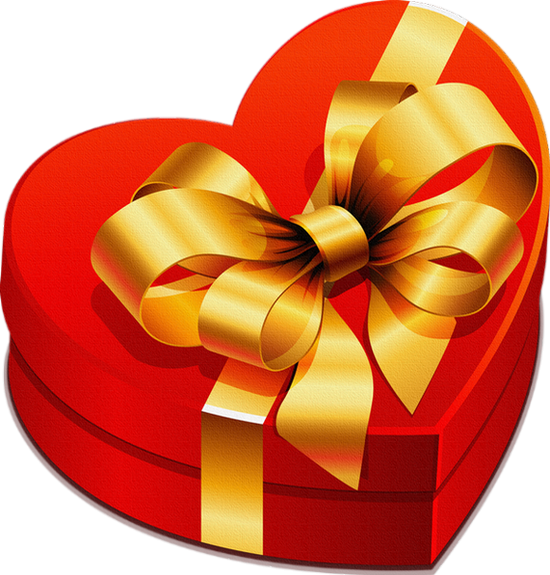 ♥ Cadeau, tube St Valentin, boite coeur png - Love gift ♥