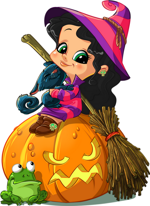 Jolie petite sorcière png, tube Halloween - Witch clipart