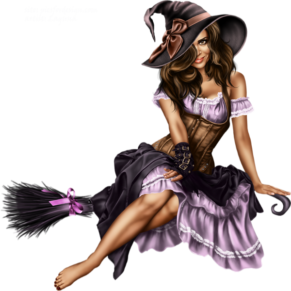 Jolie Sorcière Sur Son Balai Tube Pretty Witch Png 8040