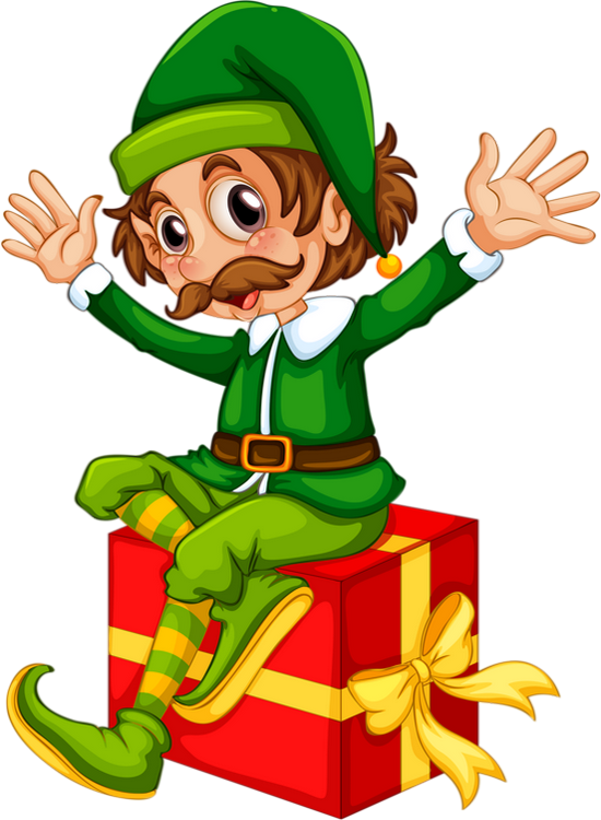 Personnage de Noël, lutin png, cadeau - Christmas elf png