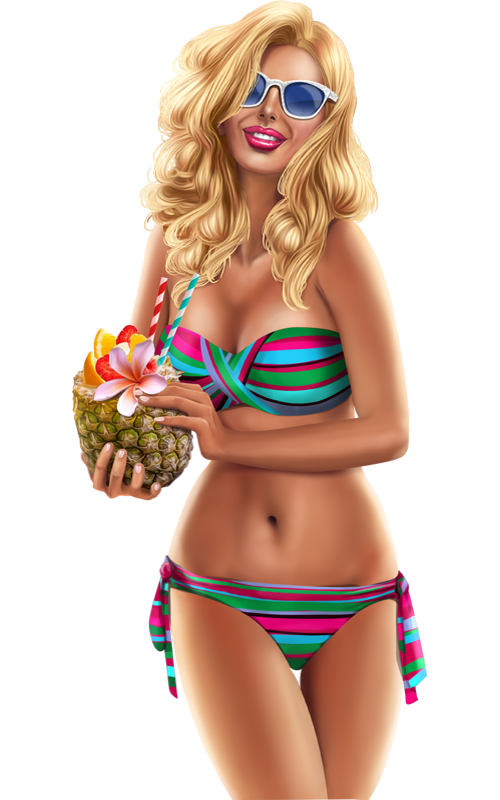 Tube Femme Png Plage T Cocktail Beach Woman Png