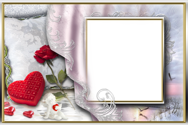 Cadre png St Valentin - Romantic frame png, Valentine