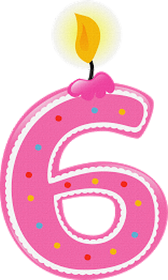 Joyeux anniversaire 6e anniversaire bougie 6 ans' Magnet carré