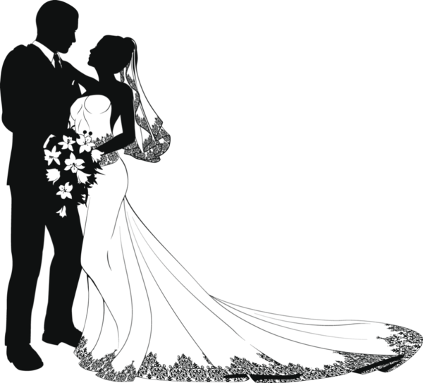 Silhouette couple de mari s sur fond transparent png