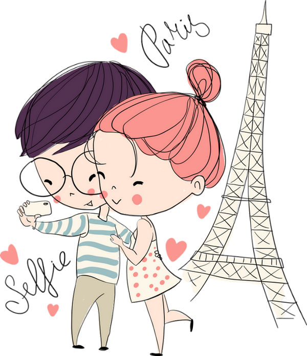 ♥ Amoureux png, tube St Valentin, dessin, Paris - Love ♥