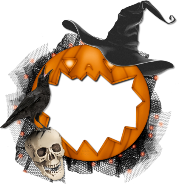 Cadre Halloween png Jackolantern, october frame png