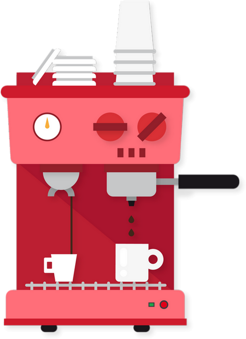Tube machine à café dessin png - Coffee machine clipart
