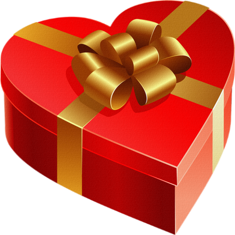 St Valentin : boite cadeau coeur png - Heart box png, gift