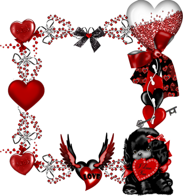 ♥ Cadre St Valentin png, cluster / Valentine frame png ♥