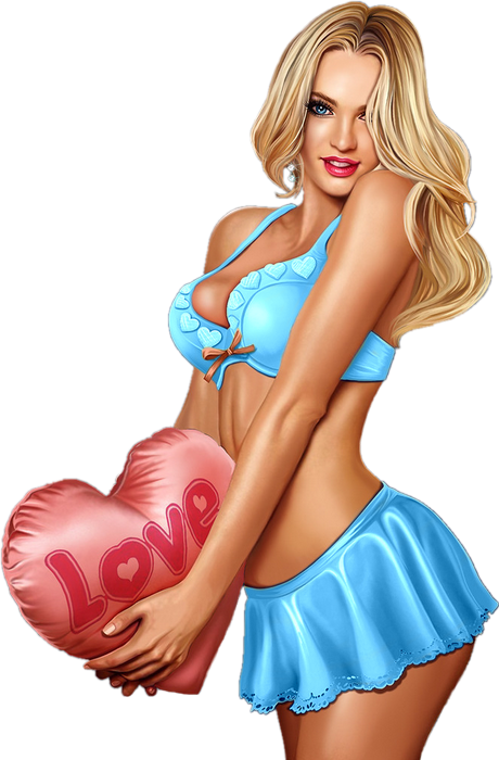 St valentin : femme png  - bleu - Donna San Valentino