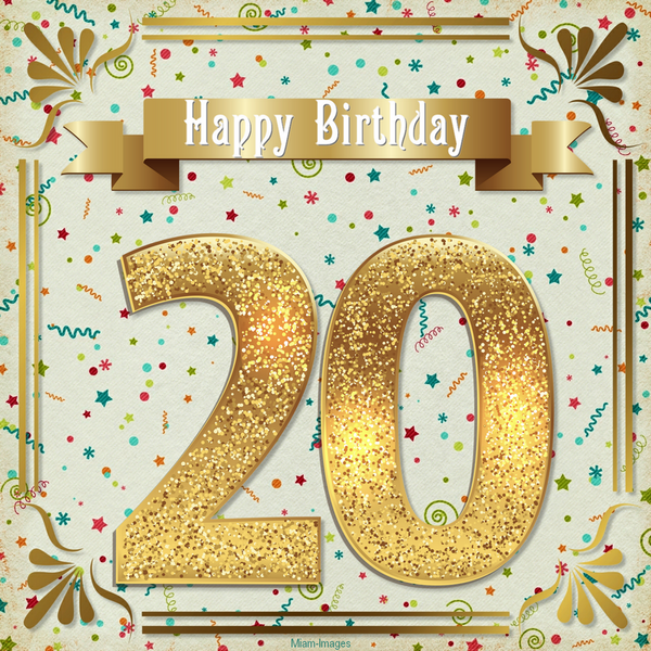 Carte anniversaire 20 ans - Happy birthday, 20 years