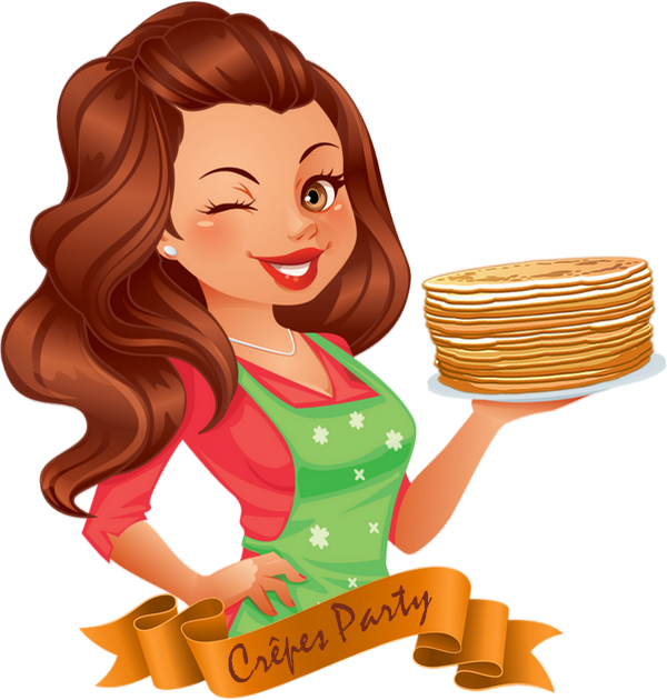 Crêpes party_tube jolie serveuse_dessin_png transparent