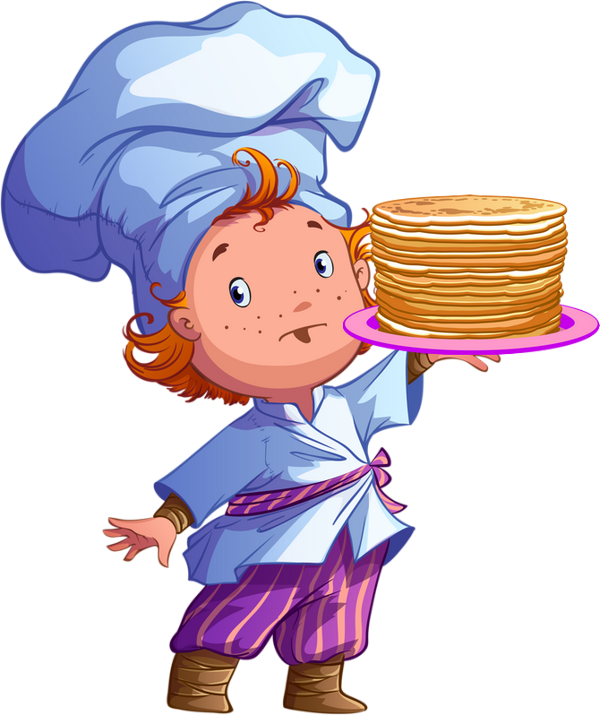 Chandeleur : personnage et crêpes, dessin, tube png