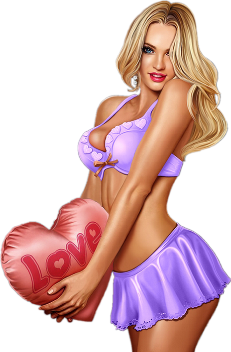 St valentin : femme png  - mauve - Donna San Valentino