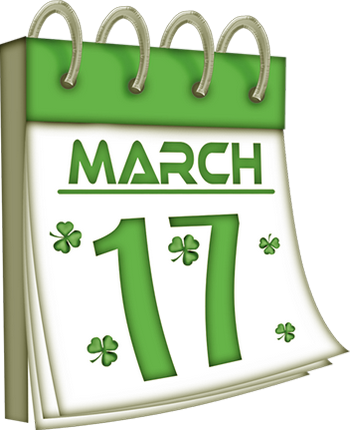 ♣ Tube St Patrick calendrier March 17 calendar png ♣