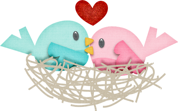 ♥ Oiseaux png, scrap St Valentin ♥ Valentine birds png ♥