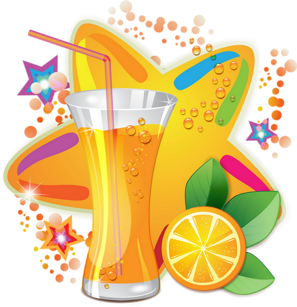 Verre de jus d'orange : illustration png - Orange juice png