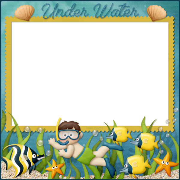 Cadre png mer, océan - Under water, sea frame png