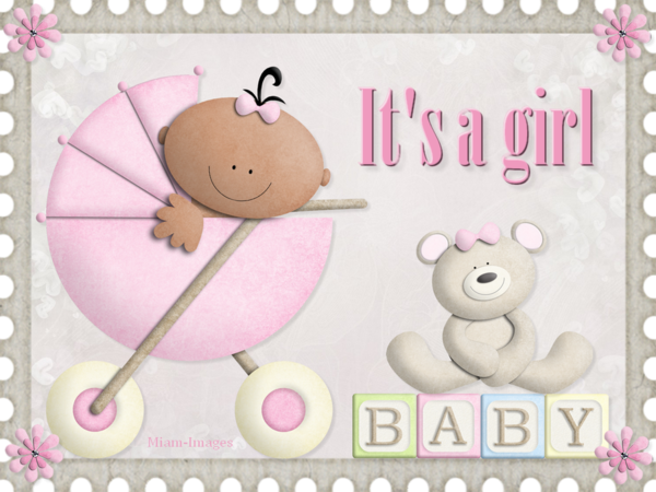 It S A Girl Birth Ecard C Est Une Fille Naissance