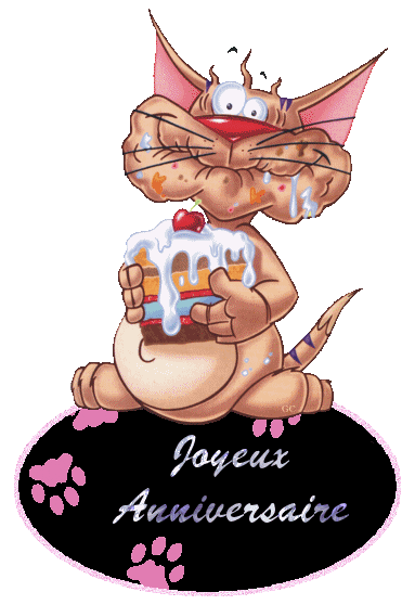 Gif Joyeux Anniversaire Chat Birthday Animated Gif Cat