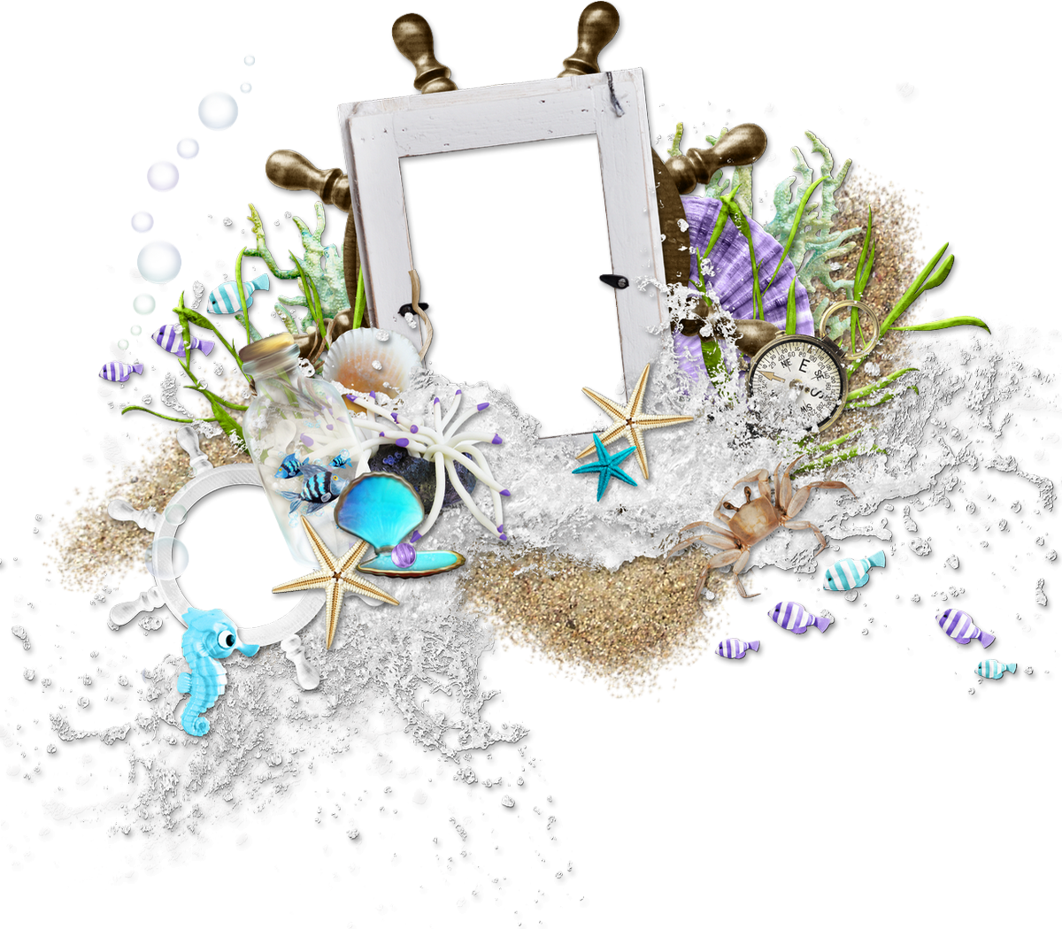 Cadre png mer, plage _ Cluster _ Sea frame png, beach