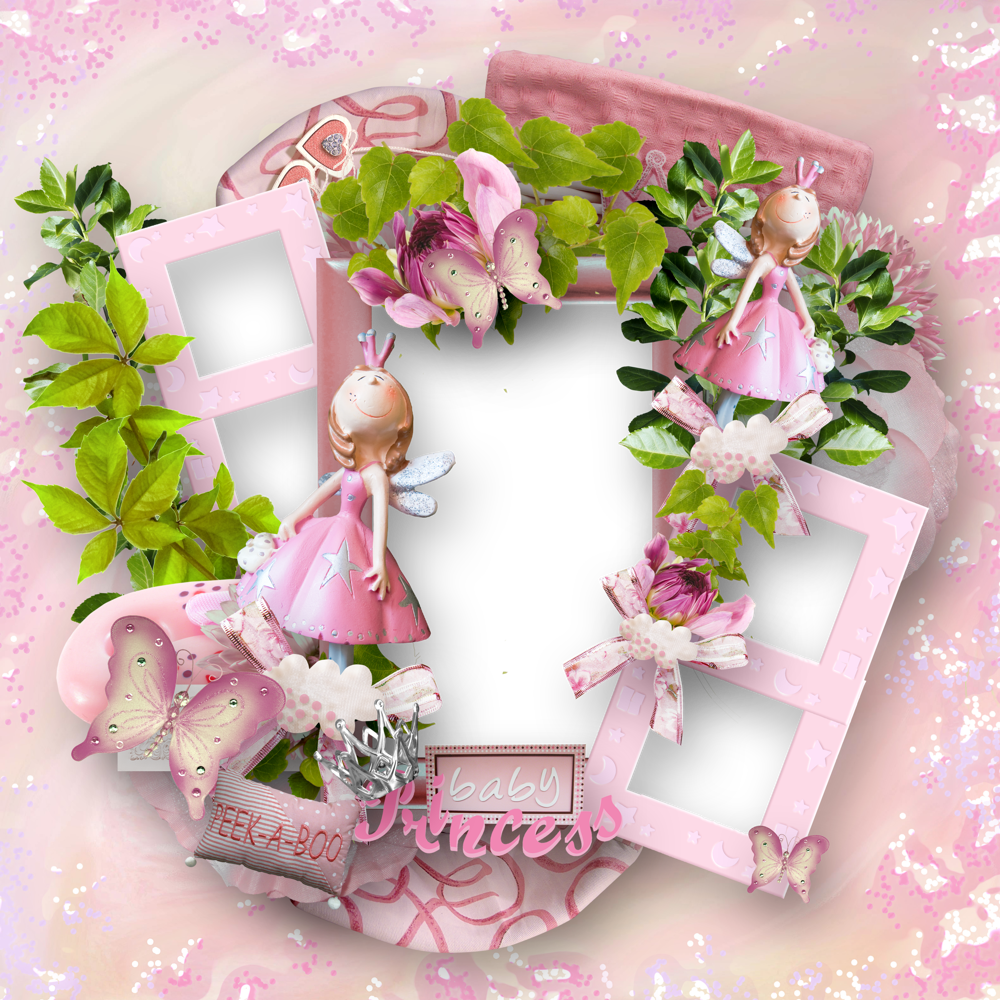 Quick page, cadre fleuri png Princess frame png, girl