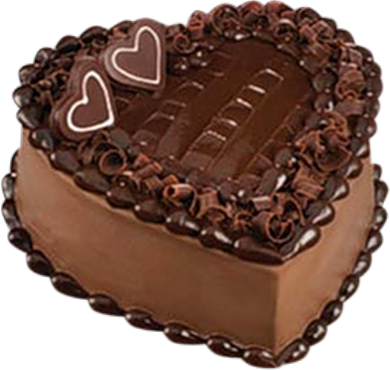 Gâteau en forme de coeur : chocolat