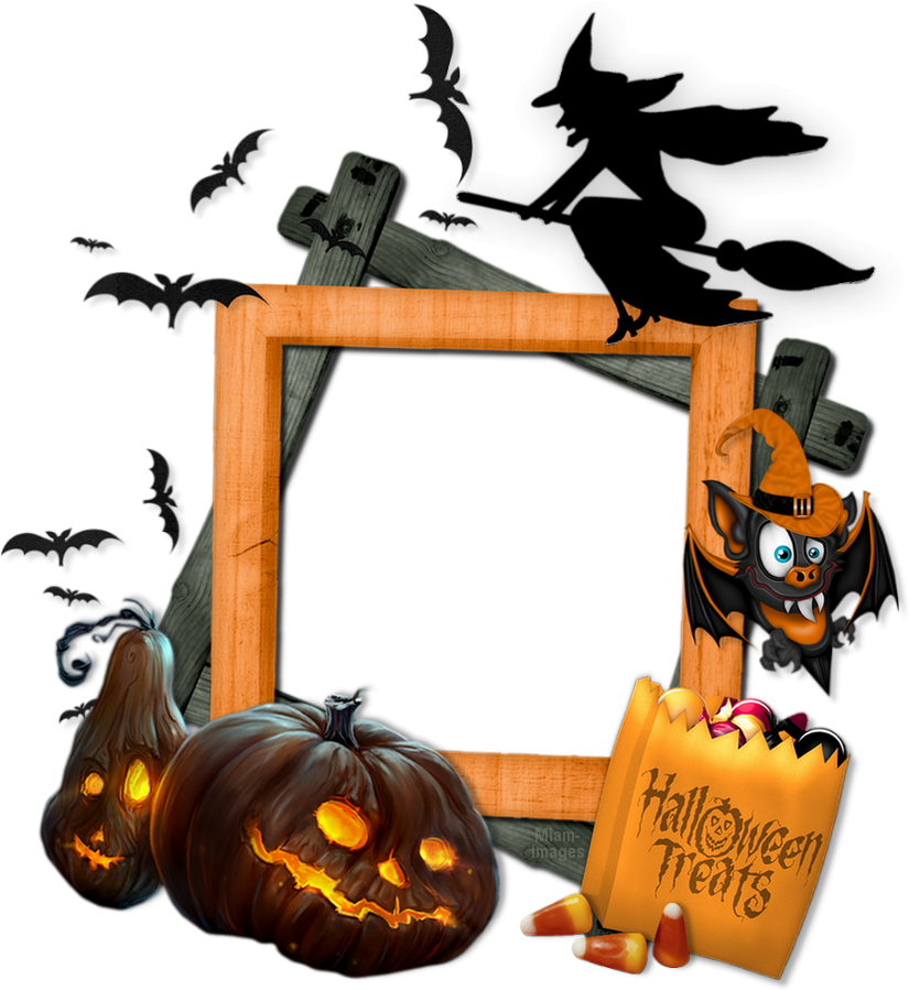 Cadre Halloween png, cluster _ Halloween frame png