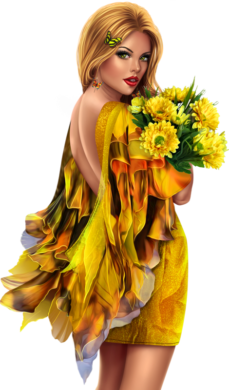 Tube Femme Automne Png Fleurs Autumn Woman Png