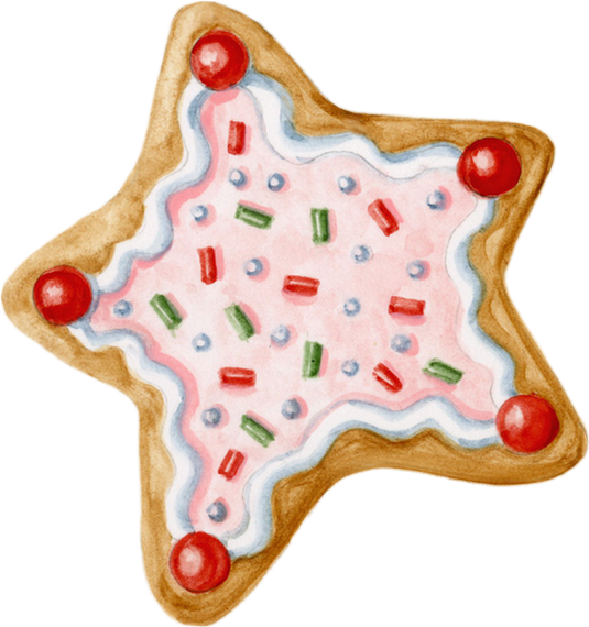 Tube Noël : biscuit, étoile - Christmas cookie png, star