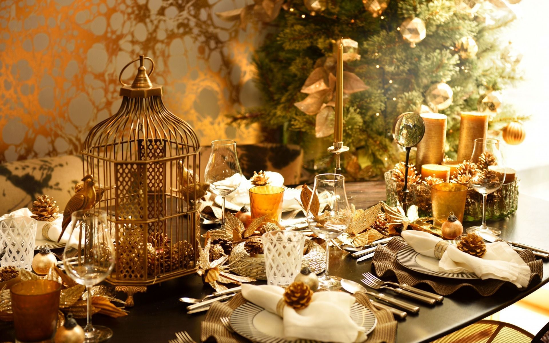 Table de Noël : fond d&rsquo;écran - Christmas table - Navidad