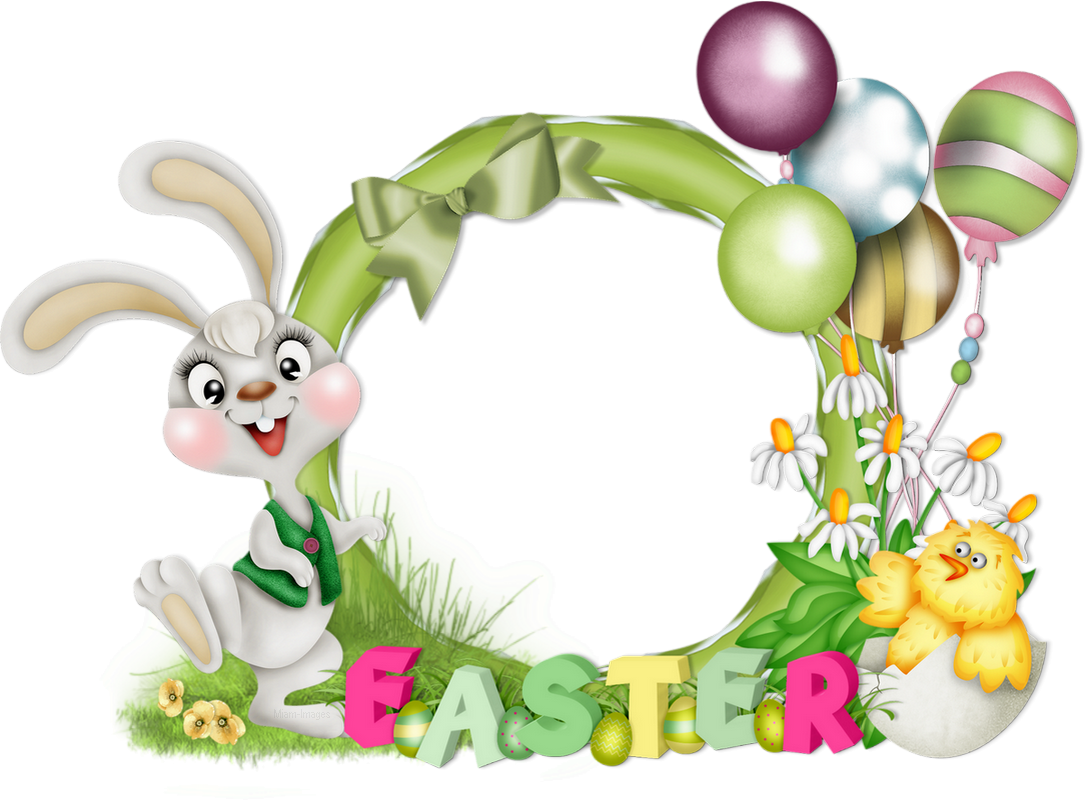Cadre Pâques png, lapin / Easter frame png, bunny
