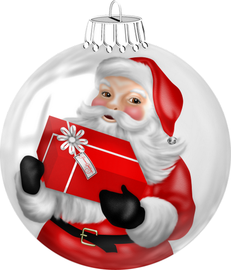 Père Noël, boule de Noël - Weihnachtsmann png - Santa