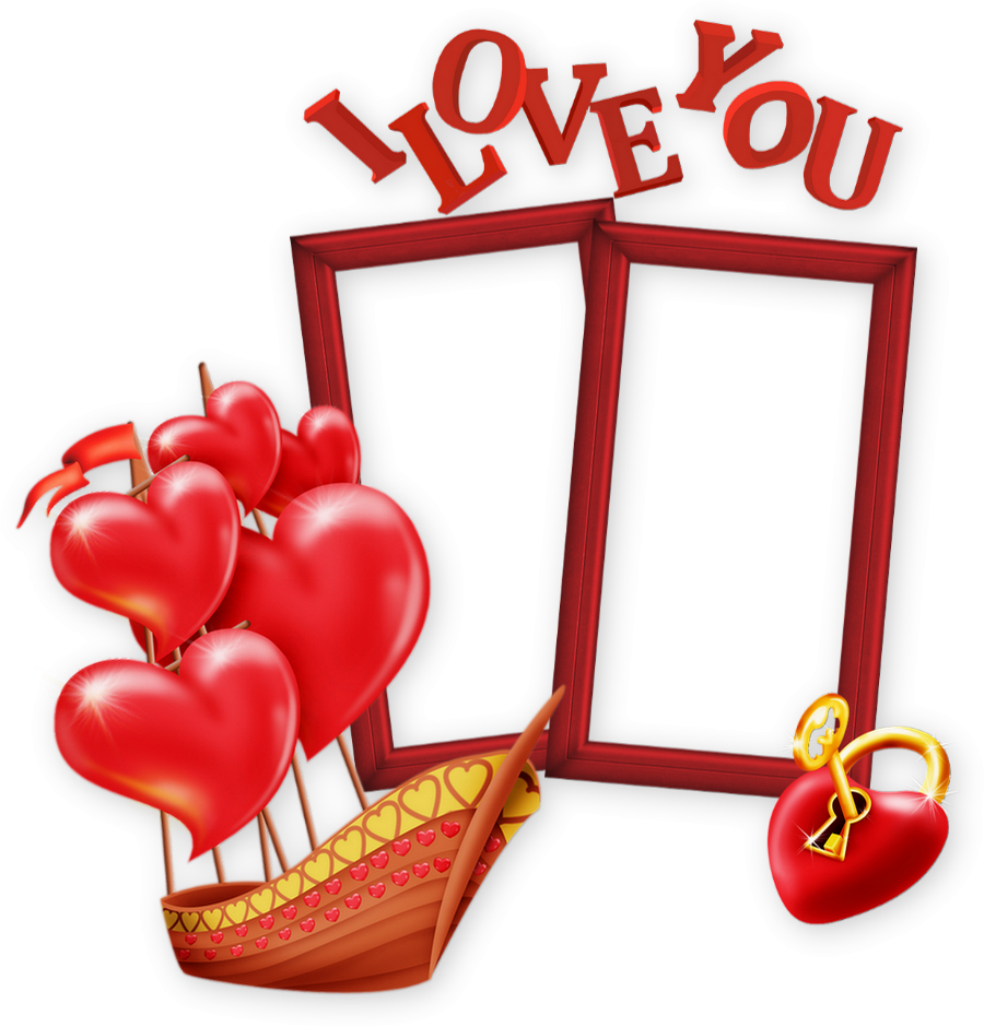 I love you, Valentine's Day frame Cadre St Valentin png
