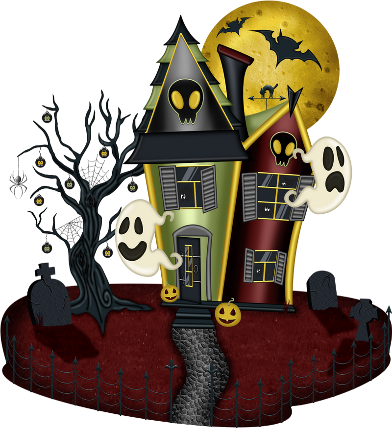 Halloween, maison hant??e png Haunted house clipart