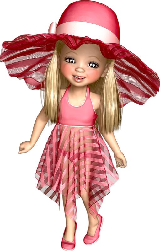 Tube Cookie été Fille Png Poser Doll Summer Girl Png