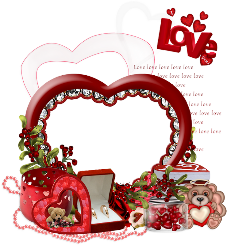 ♥ Cadre St Valentin png, cluster / Valentine frame png ♥