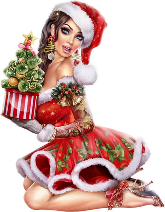 Mère Noël sexy : tube - Weihnachten frau - Santa girl png