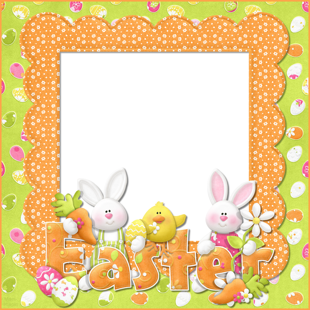 Cadre Pâques png , lapins . Easter frame png, spring