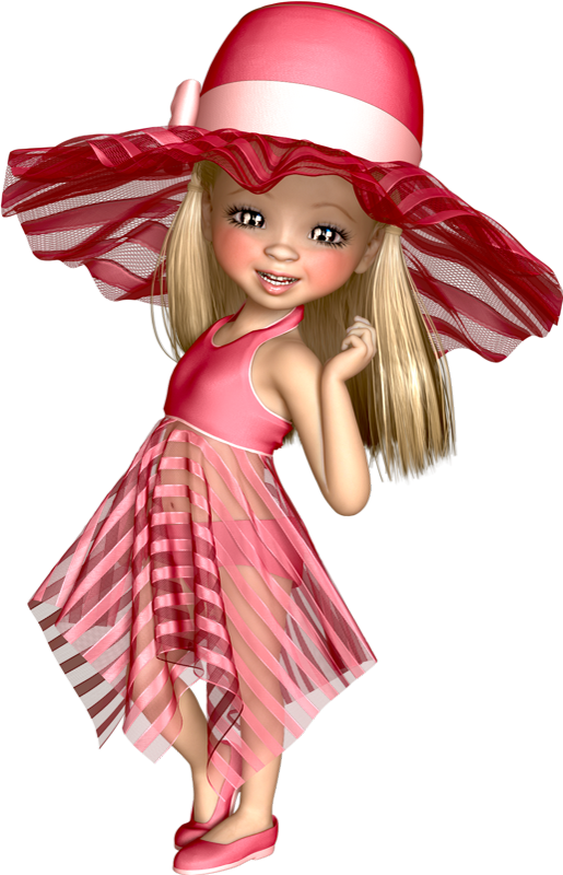 Tube Cookie été Fille Png Poser Doll Summer Girl Png