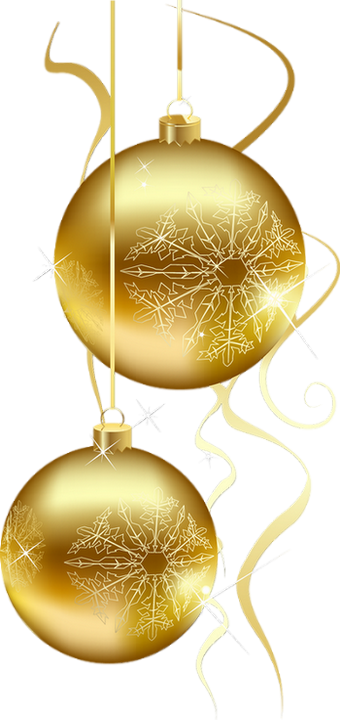 Boules De Noël Dorées Tube Gold Christmas Balls Png