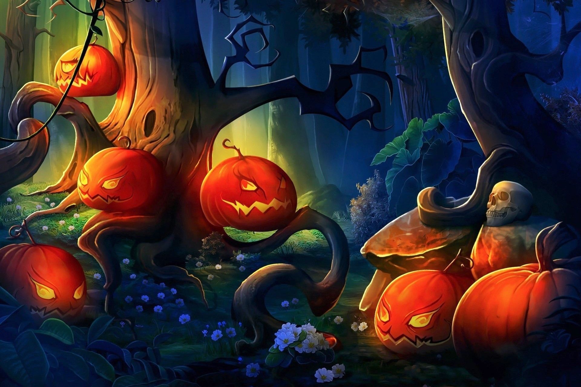 Illustration d’Halloween wallpaper, Halloween pumpkins