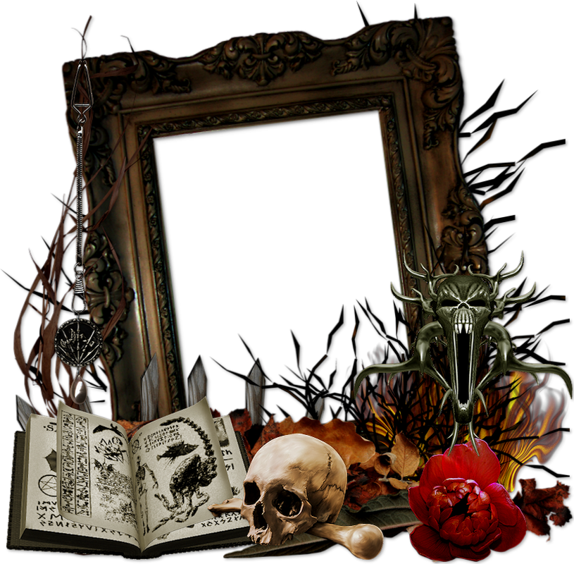 Cadre gothique png, cluster Halloween_Gothic frame png
